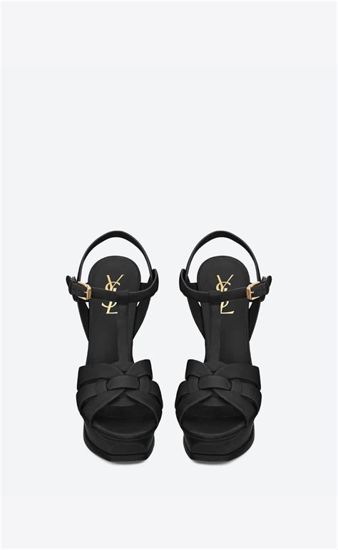 ysl high heeks|Tribute platform sandals in smooth leather .